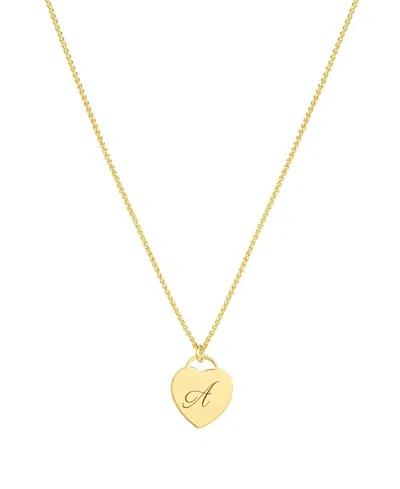 Set & Stones Alice Engraved Initial Heart Necklace In Gold