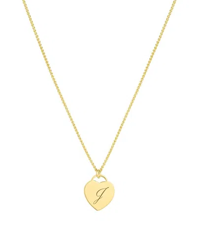 Set & Stones Alice Engraved Initial Heart Necklace In Gold