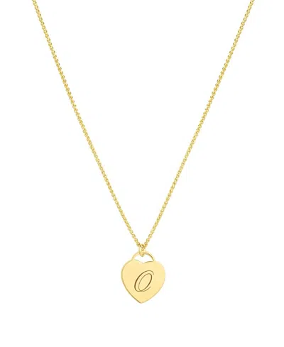 Set & Stones Alice Engraved Initial Heart Necklace In Gold