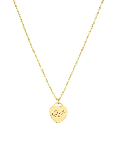 Set & Stones Alice Engraved Initial Heart Necklace In Gold