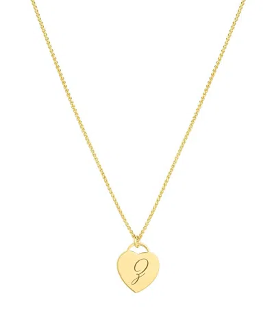 Set & Stones Alice Engraved Initial Heart Necklace In Gold