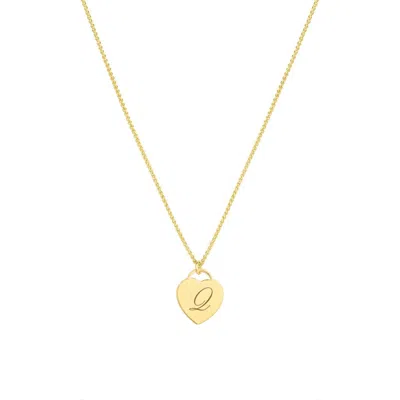 Set & Stones Alice Initial Heart Necklace In Gold