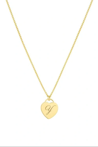 Set & Stones Alice Initial Heart Necklace In Gold