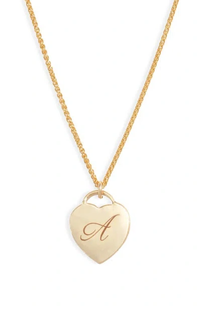 Set & Stones Alice Initial Heart Pendant Necklace In Gold/a