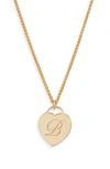 Set & Stones Alice Initial Heart Pendant Necklace In Gold/b