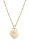 Set & Stones Alice Initial Heart Pendant Necklace In Gold/c