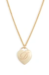 Set & Stones Alice Initial Heart Pendant Necklace In Gold/d