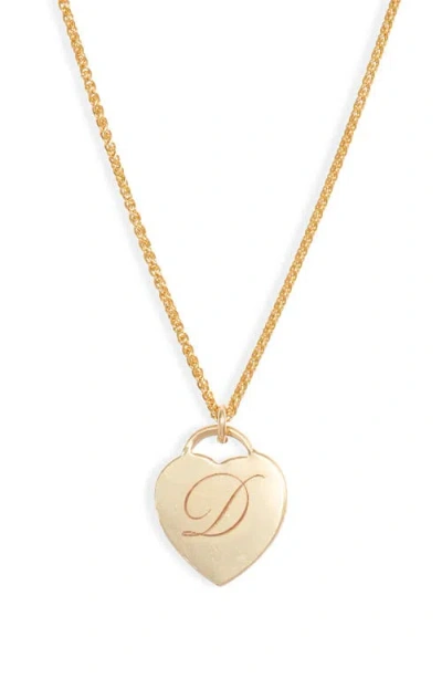 Set & Stones Alice Initial Heart Pendant Necklace In Gold/d