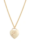 Set & Stones Alice Initial Heart Pendant Necklace In Gold/e