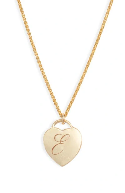 Set & Stones Alice Initial Heart Pendant Necklace In Gold/e