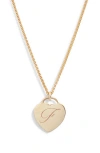Set & Stones Alice Initial Heart Pendant Necklace In Gold/f