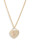 Set & Stones Alice Initial Heart Pendant Necklace In Gold/g