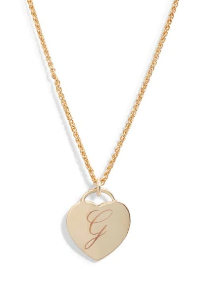 Set & Stones Alice Initial Heart Pendant Necklace In Gold/g