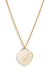 Set & Stones Alice Initial Heart Pendant Necklace In Gold/i