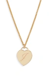 Set & Stones Alice Initial Heart Pendant Necklace In Gold/j