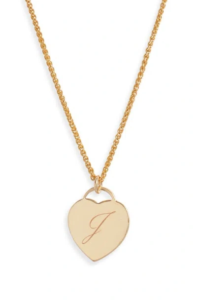 Set & Stones Alice Initial Heart Pendant Necklace In Gold/j