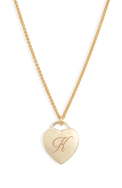 Set & Stones Alice Initial Heart Pendant Necklace In Gold/k