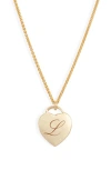 Set & Stones Alice Initial Heart Pendant Necklace In Gold/l