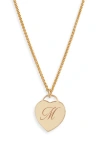 Set & Stones Alice Initial Heart Pendant Necklace In Gold/m