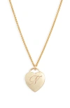 Set & Stones Alice Initial Heart Pendant Necklace In Gold/n