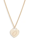 Set & Stones Alice Initial Heart Pendant Necklace In Gold/o