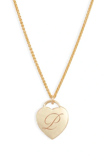 Set & Stones Alice Initial Heart Pendant Necklace In Gold/p