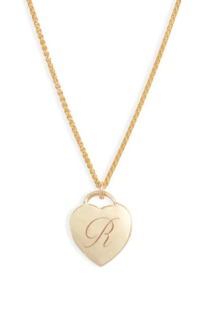 Set & Stones Alice Initial Heart Pendant Necklace In Gold/r