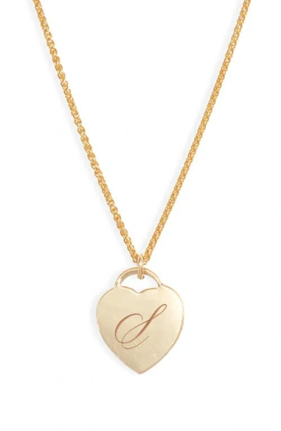 Set & Stones Alice Initial Heart Pendant Necklace In Gold/s