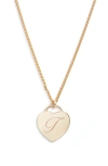 Set & Stones Alice Initial Heart Pendant Necklace In Gold/t