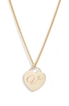 Set & Stones Alice Initial Heart Pendant Necklace In Gold/v