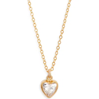 Set & Stones Amy Cubic Zirconia Heart Pendant Necklace In Gold