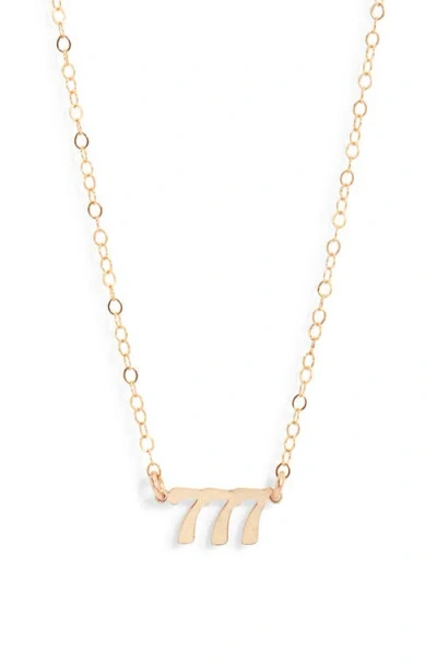Set & Stones Angel Number Pendant Necklace In Gold