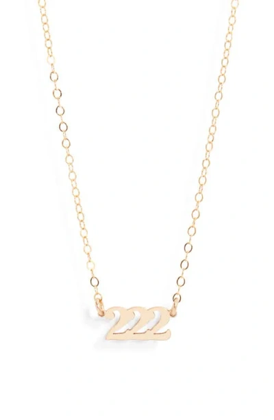 Set & Stones Angel Number Pendant Necklace In Gold/222