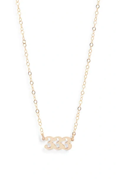 Set & Stones Angel Number Pendant Necklace In Gold/333