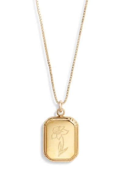 Set & Stones Audrey Birth Flower Pendant Necklace In Gold