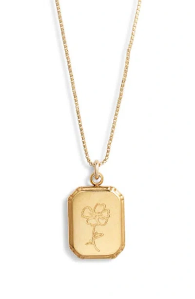Set & Stones Audrey Birth Flower Pendant Necklace In Gold
