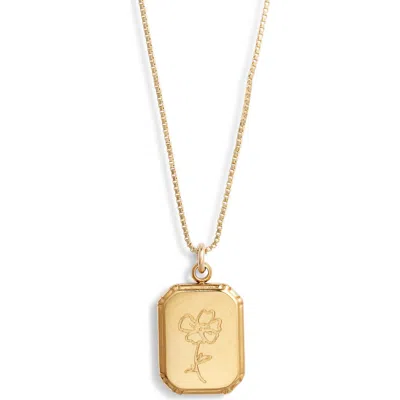 Set & Stones Audrey Birth Flower Pendant Necklace In Gold/august - Poppy