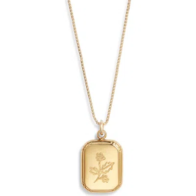 Set & Stones Audrey Birth Flower Pendant Necklace In Gold/december - Holly Berry