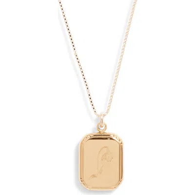 Set & Stones Audrey Birth Flower Pendant Necklace In Gold/january - Snowdrop
