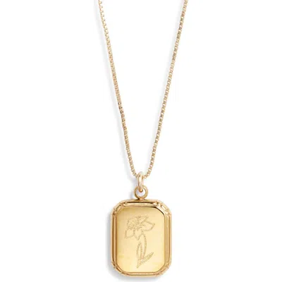 Set & Stones Audrey Birth Flower Pendant Necklace In Gold/march - Daffodil