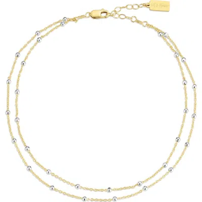 Set & Stones Austen Two Tone Layered Anklet In Gold