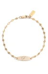 Set & Stones Bank Initial Bracelet In Gold/f