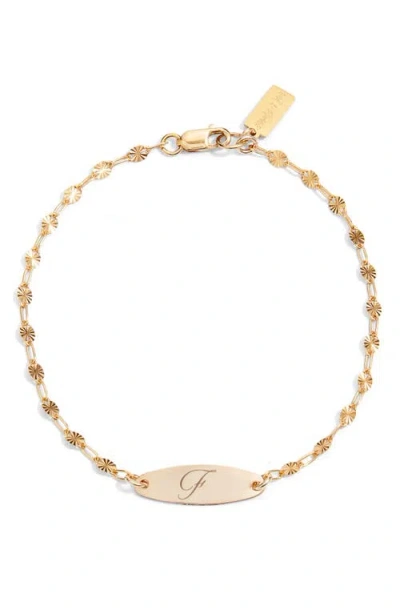 Set & Stones Bank Initial Bracelet In Gold/f