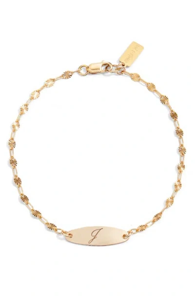 Set & Stones Bank Initial Bracelet In Gold/j