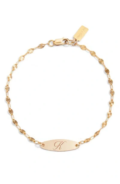 Set & Stones Bank Initial Bracelet In Gold/k