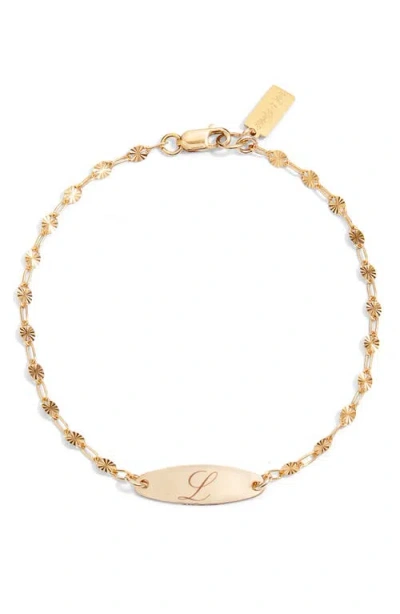 Set & Stones Bank Initial Bracelet In Gold/l