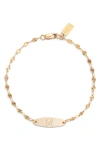 Set & Stones Bank Initial Bracelet In Gold/r
