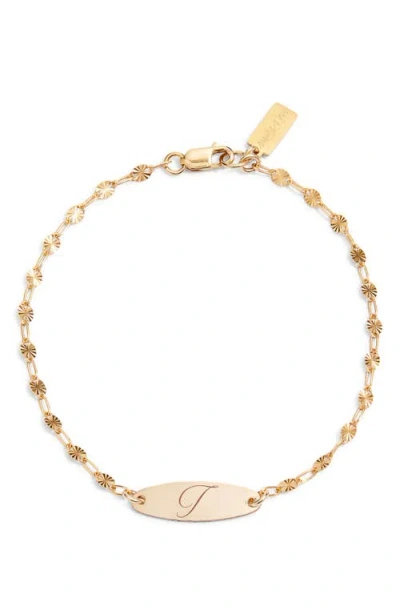 Set & Stones Bank Initial Bracelet In Gold/t