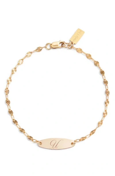 Set & Stones Bank Initial Bracelet In Gold/u