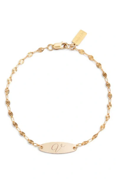 Set & Stones Bank Initial Bracelet In Gold/v